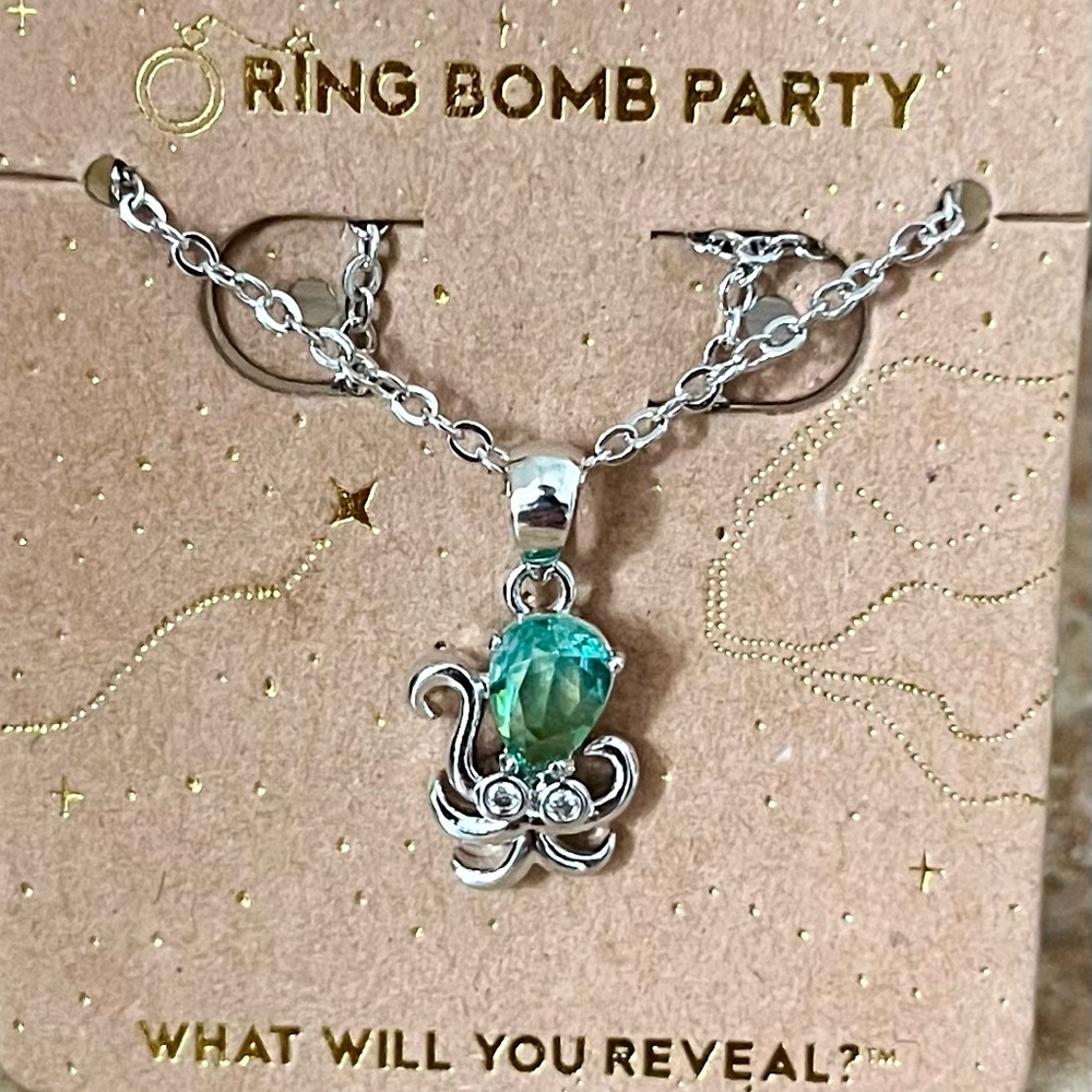 Bomb Party Poseidon Collection RBP2585 Bejeweled Octopus Necklace HTF